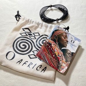 Senteyo O Bracelet, handmade by African women with Swarovski crystals, black